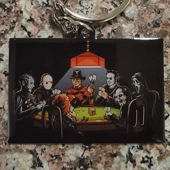 *2 for $13* 80's 90's Horror Movie Villians Gambling Design Keychain - Picture 7 of 7